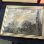 Eleanor Anderson oil painting titled "The Mist" St Brycedales Kirkcaldy dated 1973. Frame measures