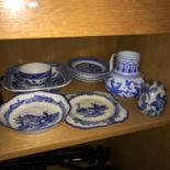 A Lot of blue and white porcelain wares which includes Royal Doulton Norfolk and Diamond China