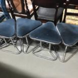 A Lot of 7 retro/ vintage chrome triangle shaped stools.