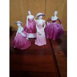 A lot of four Coalport figurines; 'In Love', 'Joanne', 'Becky'& 'Kimberley'