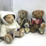 A Lot of three vintage collectors teddies which includes two Schmider Creativ "Mozart & Amadeus"