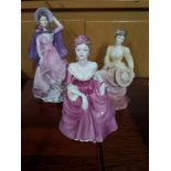 A lot of three 'Ladies of Fashion' Coalport figurines; 'Lady in Lace', 'Winsome' & 'Colleen', 19cm