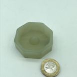 Antique Hand carved Chinese jade brush washer dish.