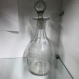 A Victorian glass decanter engraved with "JOHN HAIG & CO OLD MALT WHISKY" to the front. Comes with