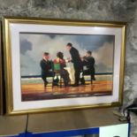 A Large print after Jack Vettriano titled "Elegy for the Dead Admiral" Fitted with a gilt frame.