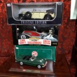 A Lot of three large model cars with boxes, Includes Corgi 1963 MGB Roadster, American Muscle