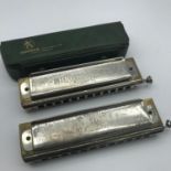 A Lot of two vintage Hohner Chromonica 270 harmonicas