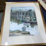 W.G.Mercer Original watercolour titled "Ullapool Harbour" Western Ross. Originally purchased from