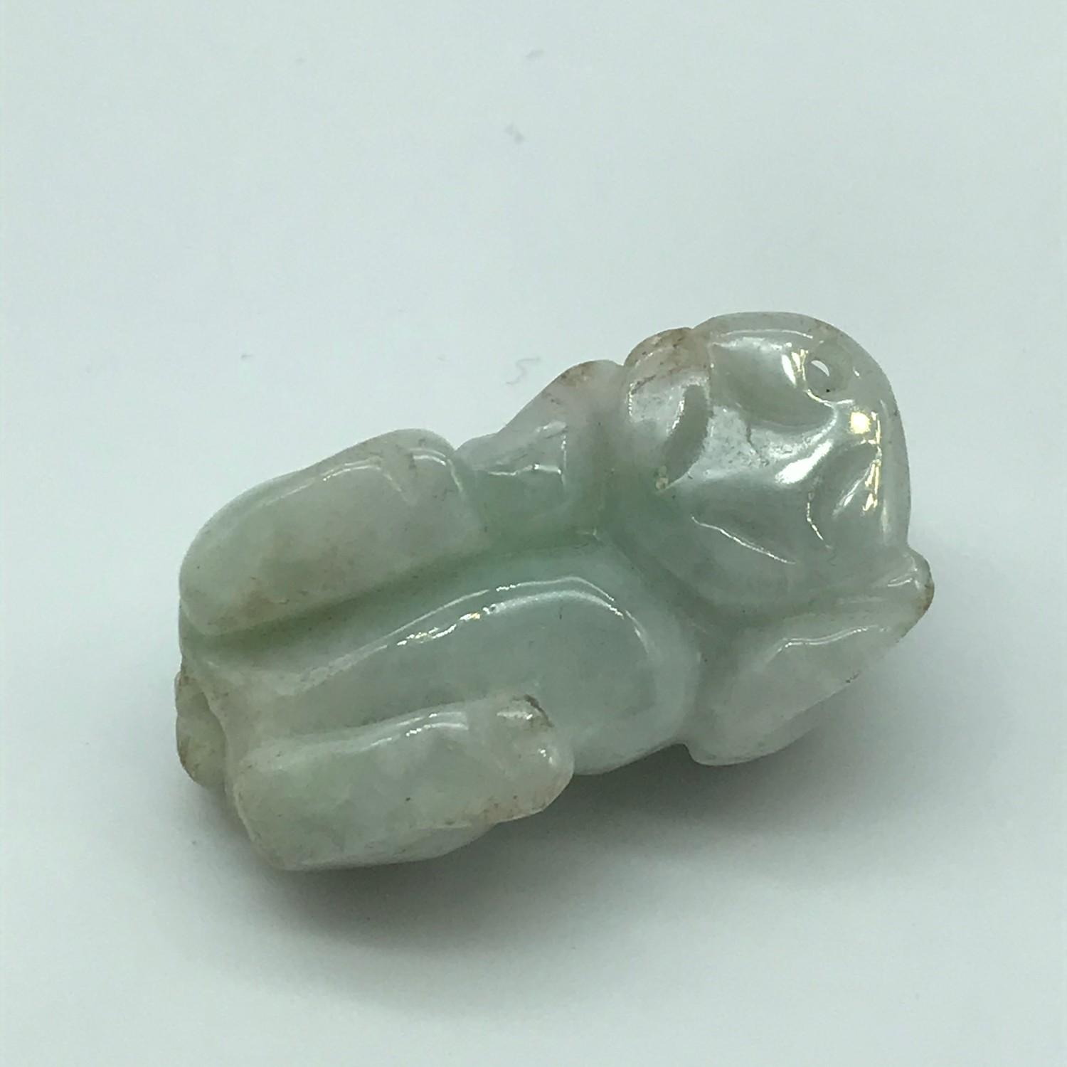 Antique Chinese hand carved jade foo dog sculpture [Measures 3.3 cm in length] - Image 3 of 4