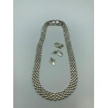 A Heavy Italian silver ladies necklace [42.4 grams], together with a pair of Ortak silversmith