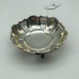 A Birmingham silver pierced three foot trinket bowl [9cm in diameter]