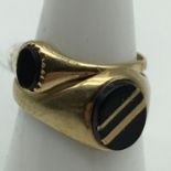 A Lot of two 9ct gold signet rings, Ring size N & 0. Total weight 3.2grams