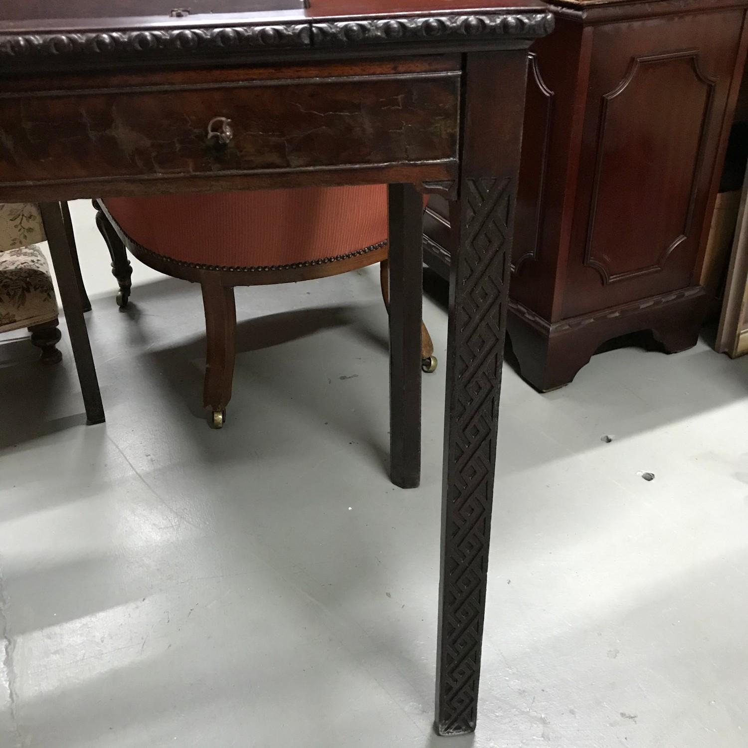 A Lovely example of A Georgian Chippendale writing desk. Ornately carved legs, Showing a falls - Image 2 of 10