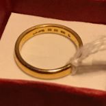 A London 22ct gold wedding band. Ring size M 1/2 and Weighs 4.59grams