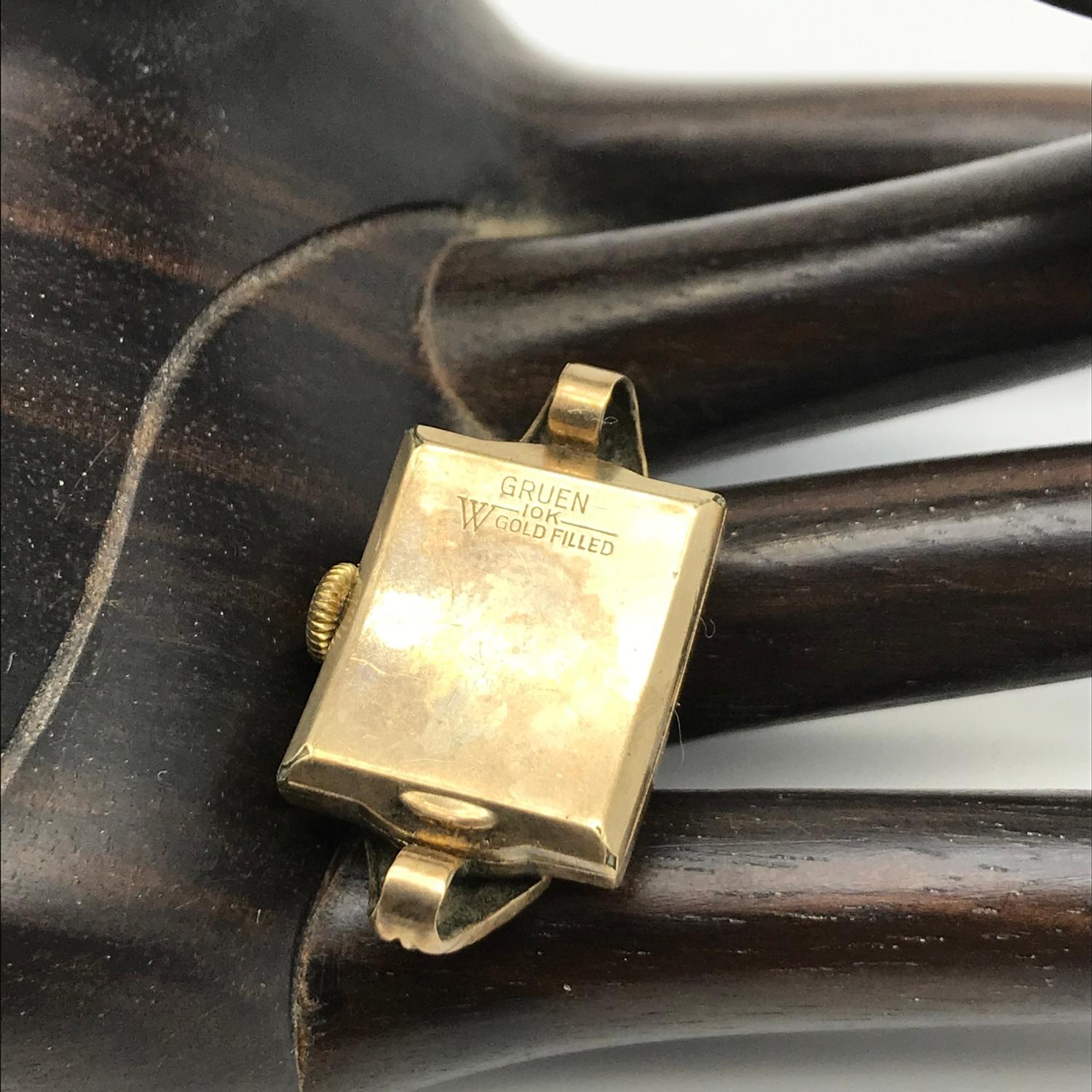 A Vintage ladies 10ct gold filled cased cocktail watch, Watch movement is by Gruen Watch Co, - Image 2 of 2