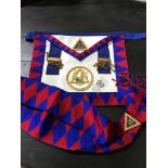 Sussex Masonic apron, sash and jewel.