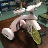 Sky King vintage-style pink pedal toy tricycle by Airflow Collectibles.