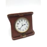 A Vintage Asprey of London 8 day travel clock. Clock movement by Brevet Serial Number 33236