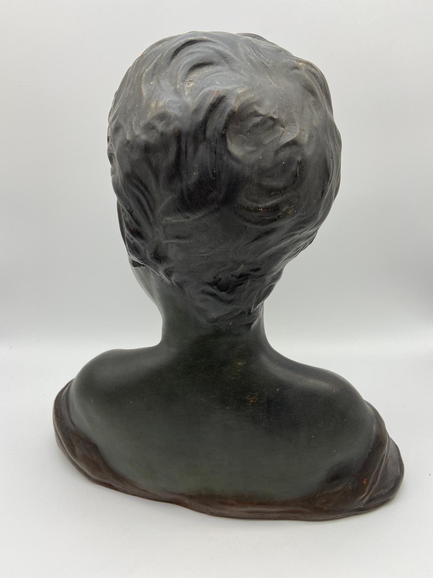 Antique Plaster Cold painted style Bust of a Laughing Boy, Continental, late 19th/early 20th - Image 3 of 6