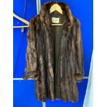 A Ladies vintage Jan Hamilton of Edinburgh fur long coat.
