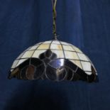 A 1960's Tiffany style German made stain glass ceiling light.