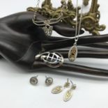 A Lot of silver 925 jewellery to include Celtic and Rennie MackIntosh design pendants, earrings
