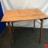 Antique WW1 Military pine folding table. Marked H.M.Ld 1918. Measures 70x87x61cm