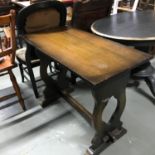 A Farm house style Dark oak rectangular dining table. Measures 71x92x45.5cm