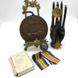A WW1 Star Medal, War and Victory medal, Together with a WW1 Death plaque all belonging to CH.507.S,