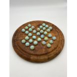 Antique Burr Walnut board, marble game.