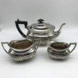 A London silver three piece tea set made by Horace Woodward & Co Ltd, dated 1906. [weighs 683grams]
