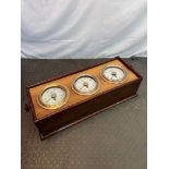 A 1920'S Boxed electric gauge system for amperes [3 in total] Designed with glass fronts and brass