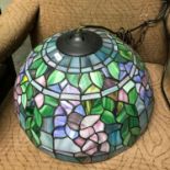 A Tiffany style ceiling light shade.