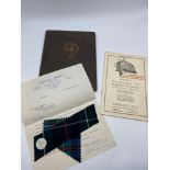 A Rare 1940's original Paisleys Limited Highland dress catalogue with letter and sample.