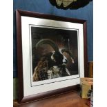 A Large Limited edition (20/295) print study of a Ram, titled Ozzy. Fitted within a gilt frame.