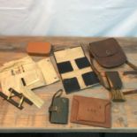 A Lot of antique and vintage purses, travel kits, J. C Wetherell Saddler satchel/ pouch bag &