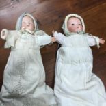 A Pair of Early 1900's AM German Bisque baby dolls