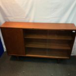 A Retro mid century A.H. McIntosh & Co Ltd Kirkcaldy Scotland teak pedestal bookcase with double