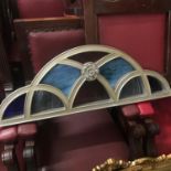 A Stain glass window arch display. Measures 31x87x4cm