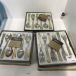 A lot of 'Inoxpran' Italian gold lined boxed cutlery sets