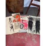 Various artwork prints, Two signed in pen J. Taylor, Pub Scene print signed John Dugan and two
