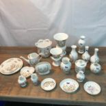 A Collection of porcelain Aynsley ware vases and side plates.