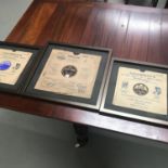 A Lot of three framed vintage Dunfermline record labels framed. Whyte & Co James St & Adamson's