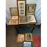 A Lot of vintage and old framed royalty photo prints and advertising items framed. Includes a lot of