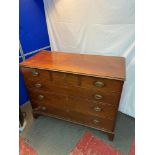 A Georgian three over three chest of drawers. Measures 98x125x53cm