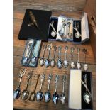 A Collection of 'The Budgerigar Society' collectors spoons and wall plaque