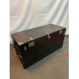 A 1920's Brooks car trunk. Has various locks and original leather side handles. Comes with key. [
