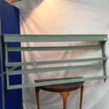 A Large two tier wall shelf. Measures 71x139x13cm