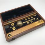 Antique Sikess Hydrometer Loftus London set fitted within a mahogany case. Comes with a Loftus