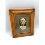 Antique woven in silk tapestry portrait of The Right Hon. W.E. Gladstone .M.P. Fitted within a